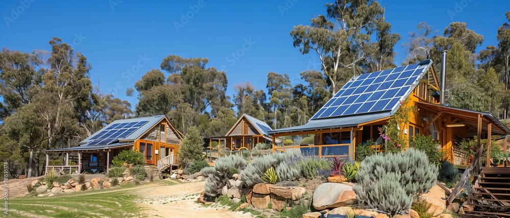 Fototapeta premium solar panels on the roof of a house