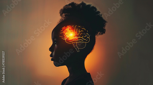 brain neurons in a child's head