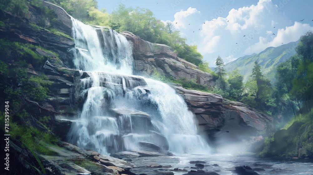 Fototapeta premium waterfall in yosemite