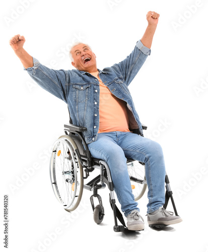 Happy mature man in wheelch...