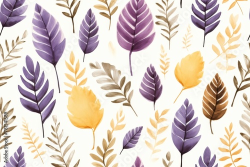 Autumn Leaves Watercolor Pattern