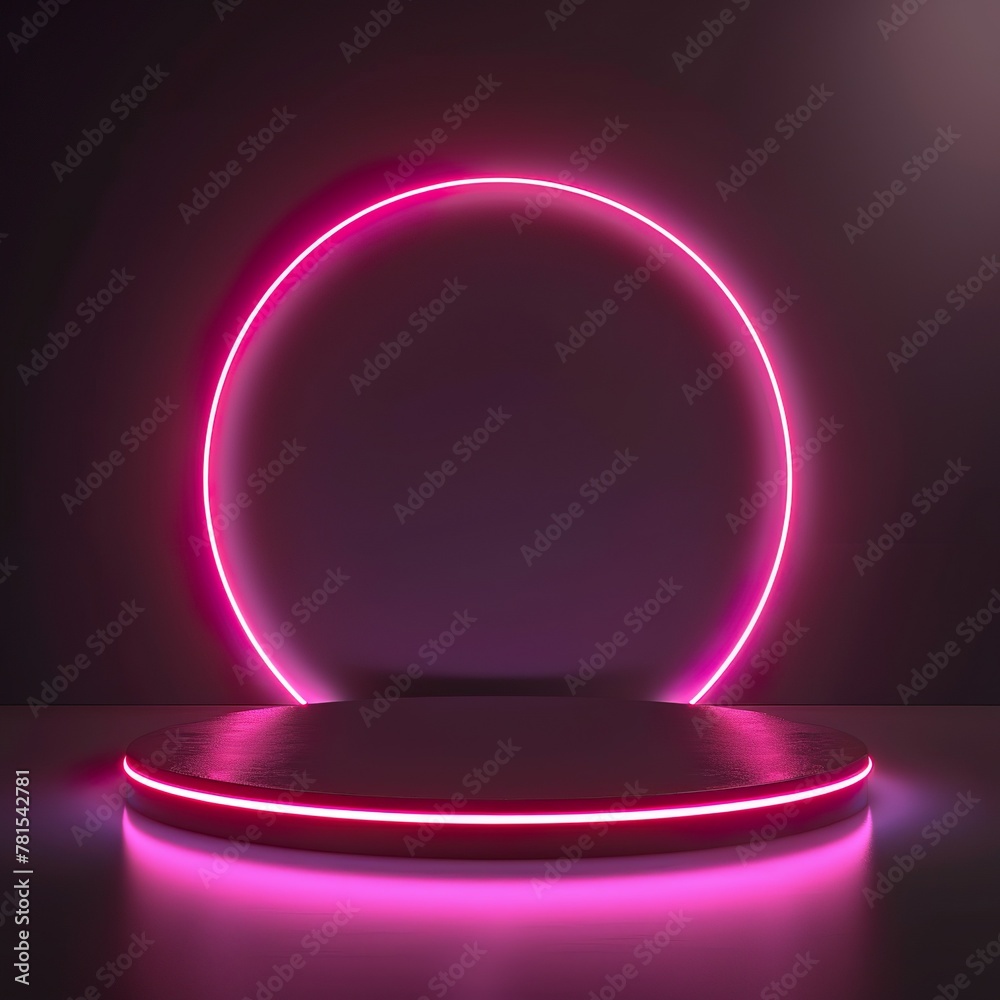 Modern round empty plattform podium for product presentation. Modern round empty plattform podium for product presentation.