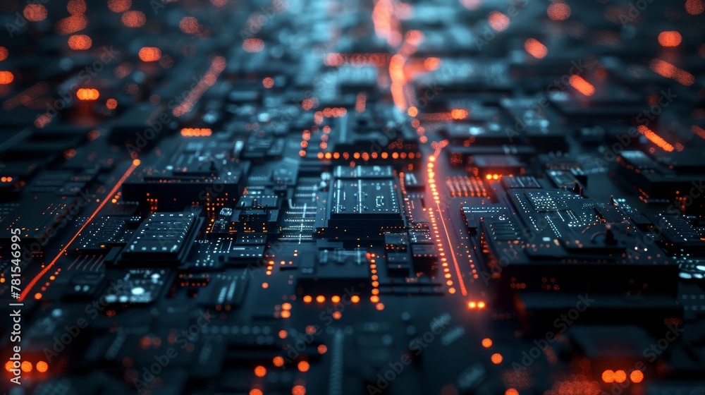Representation of a technological futuristic Representation of a technological futuristic