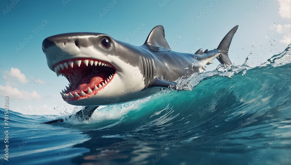 Naklejka premium shark in the sea wildlife