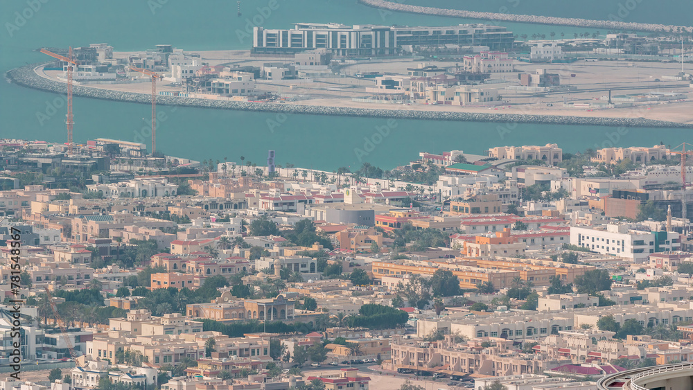 Aerial view of Dubai man made Daria Island, Dubai, United Arab Emirates