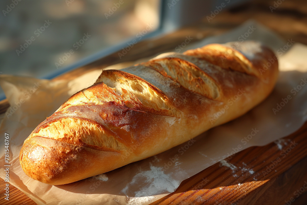 Bread on a wooden table