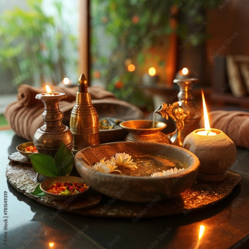 still life with candles and stones