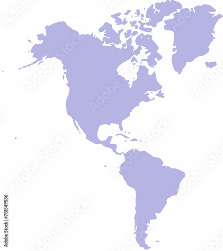 Outline Map Of The American Continent  South America  North America  Central America  On A White Background