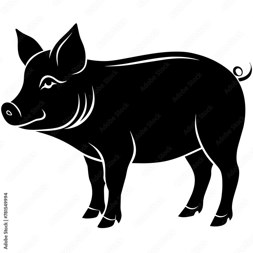 Fototapeta premium wild boar vinyl illustration