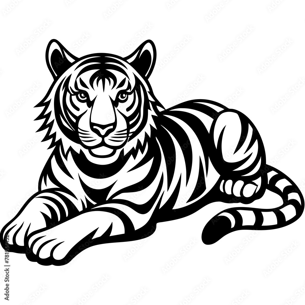 Obraz premium tiger cartoon isolated on white