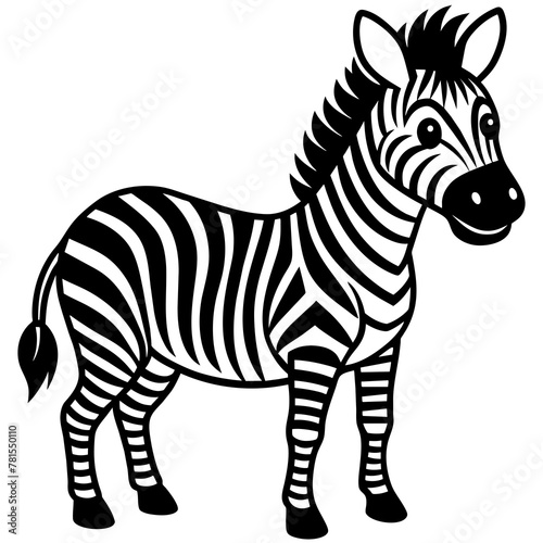 zebra cartoon isolated on white