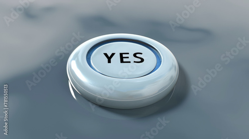 Elevated Affirmation: 3D 'YES' Button. Generative AI photo