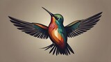 elegant art hummingbird fly logo .Generative AI