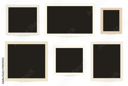 Realistic Empty Photo Frames Collection Various Sizes