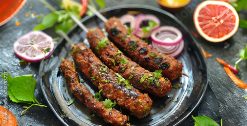 Savor the Succulent Delight: Charcoal-Grilled Seekh Kebabs, a Culinary Symphony