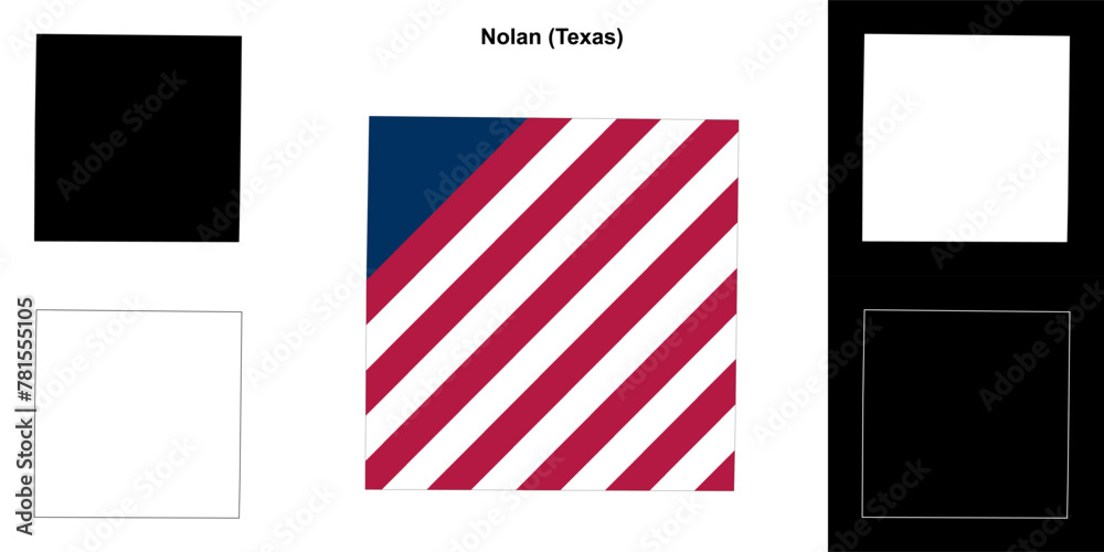 Nolan County (Texas) outline map set