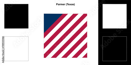 Parmer County (Texas) outline map set photo