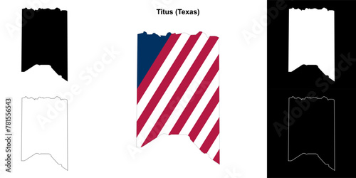 Titus County (Texas) outline map set