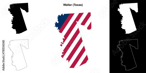 Waller County (Texas) outline map set