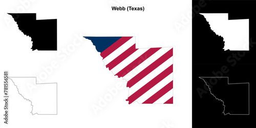 Webb County (Texas) outline map set