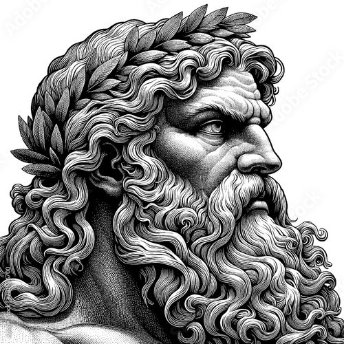 Majestic Deity Captivating Portrait of Zeus, King of the Gods, generative AI