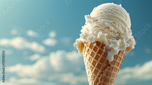 Ice Cream Cone With a Scoop of Ice Cream