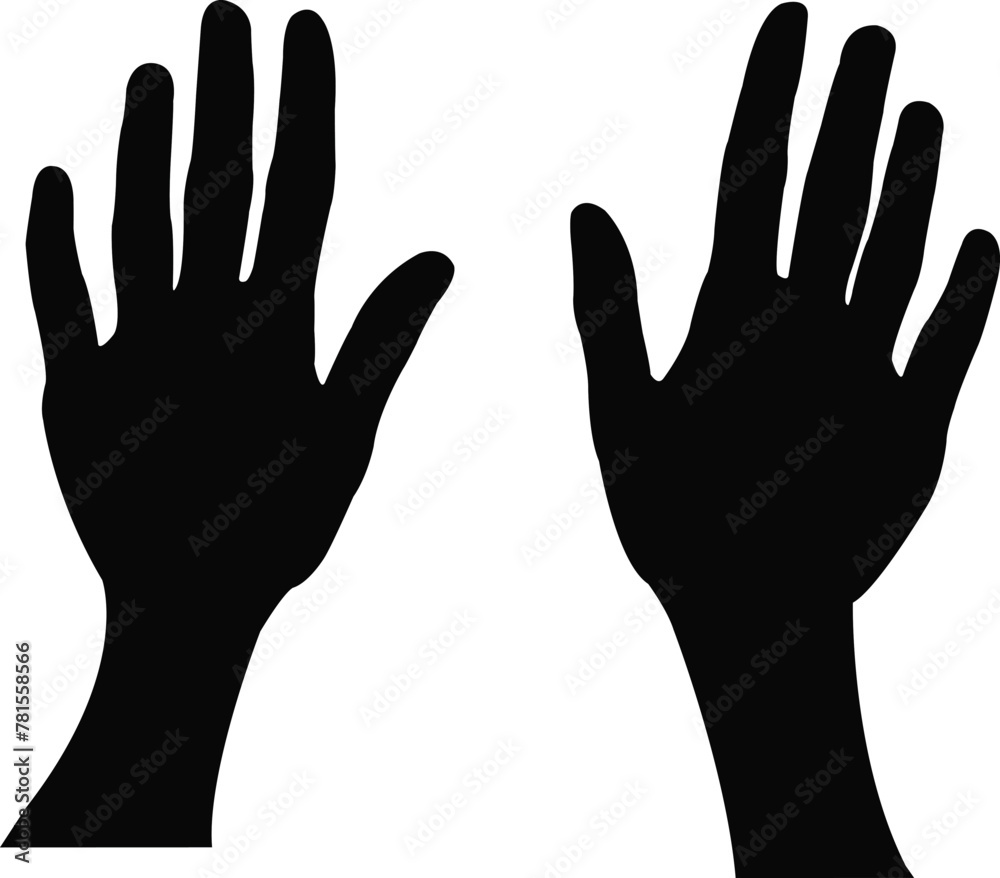 Obraz premium a pair hands silhouette vector