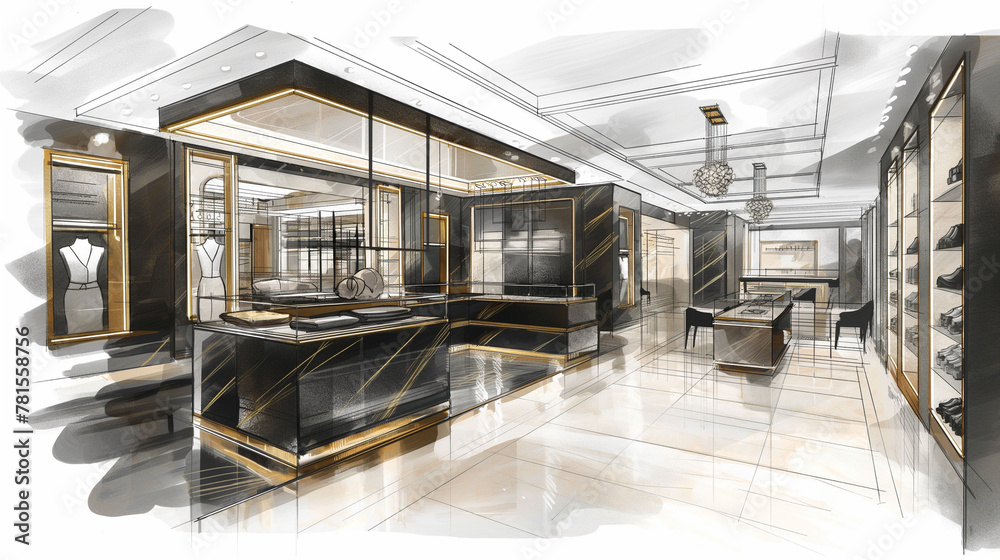Elegant Modern Office Interior Design Sketch Elegant Modern Office Interior Design Sketch