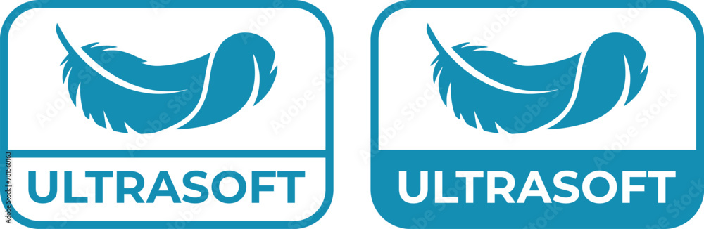 Fototapeta premium Ultra-soft with feather logo vector design. Suitable for product label