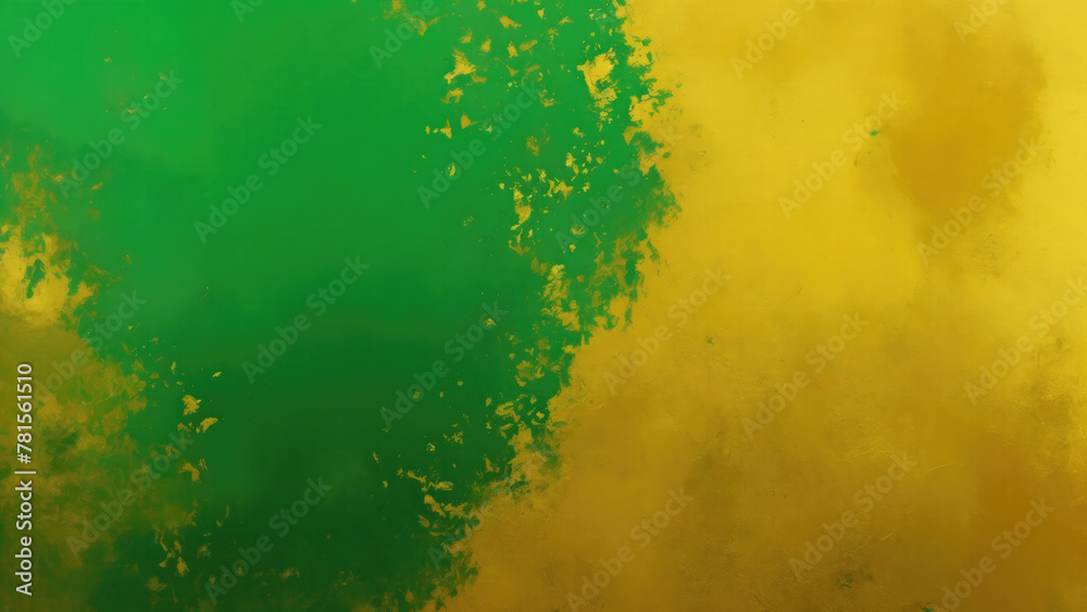Abstract gold and Green painting background, brush texture, gold texture