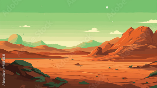 Mars landscape alien planet background red desert s