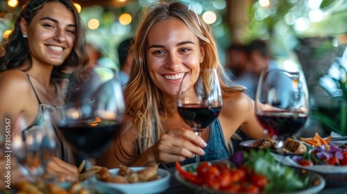 Women Sitting at Table With Plates of Food