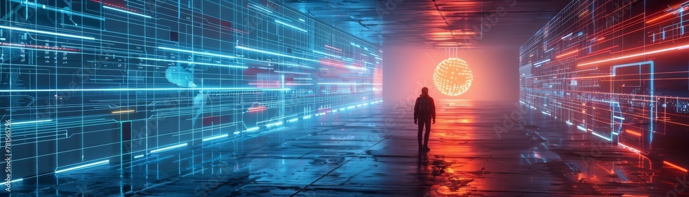 Representation of a technological futuristic Representation of a technological futuristic