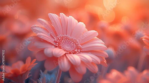 Close up of  pink gerbera daisie against textured background