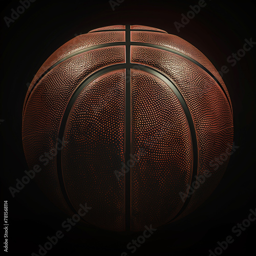 Pallone da basket su sfondo nero. photo