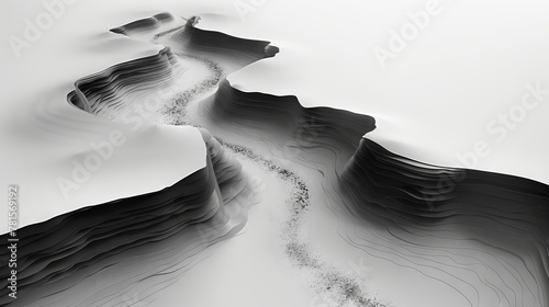 Desert in black and white photo