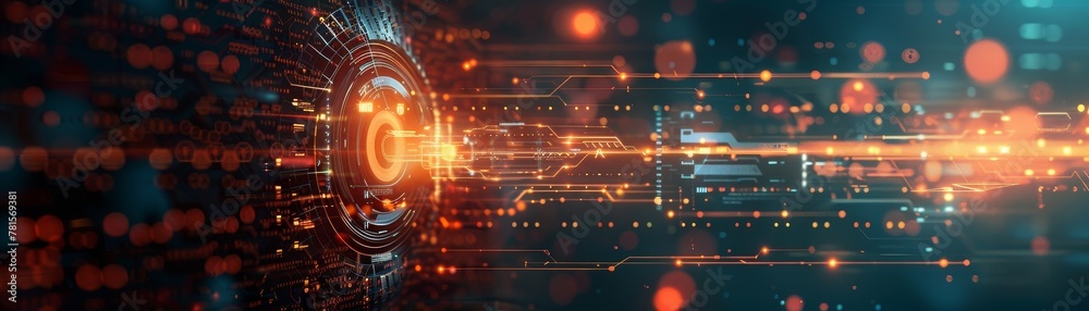 Representation of a technological futuristic Representation of a technological futuristic