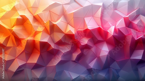 Light Pink  Yellow vector polygon abstract background. Creative geometric illustration in Origami style with gradient.