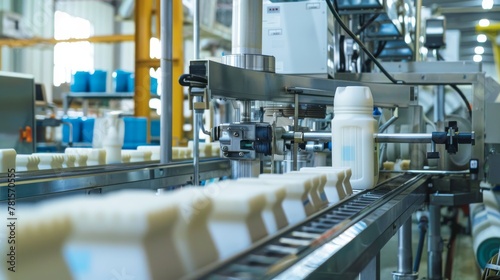 Automated Bottling Line in Modern Factory photo