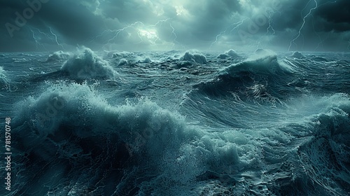 Vortex hurricane storm waves crashing cyclone storming sea splashing. tsunami