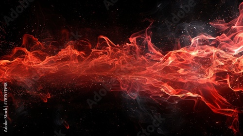 A blazing fire emits thick smoke in a close-up shot