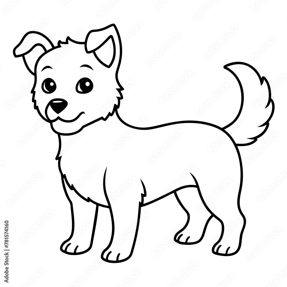  Dog one line drawing  style