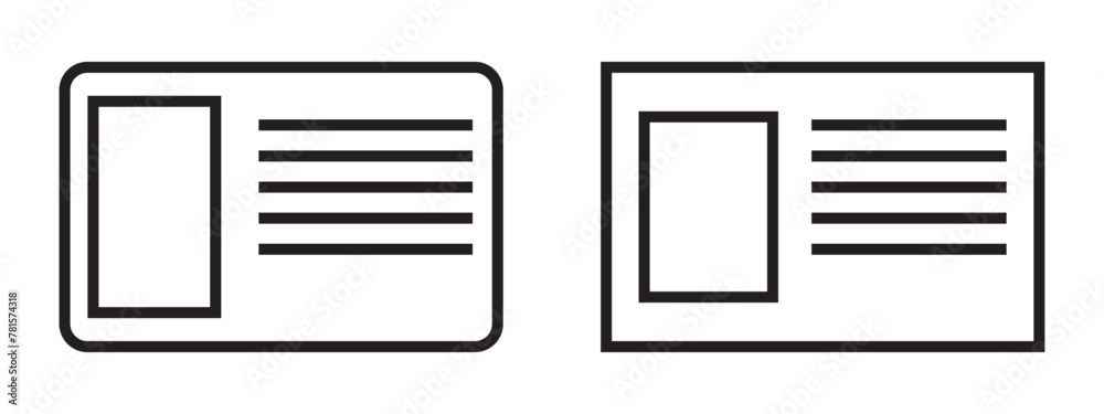 Id card icon. Driver's license identification icon. Vector illustration. Id card icon. Driver's license identification icon. Vector illustration.