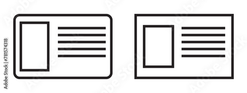 Id card icon. Driver's license identification icon. Vector illustration. photo