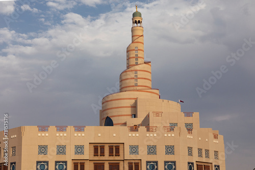 Al Fanar Building is one of the most famous landmarks in Doha, characterized by its spiral shape, and is located near Souq Waqif , Doha , Qatar photo