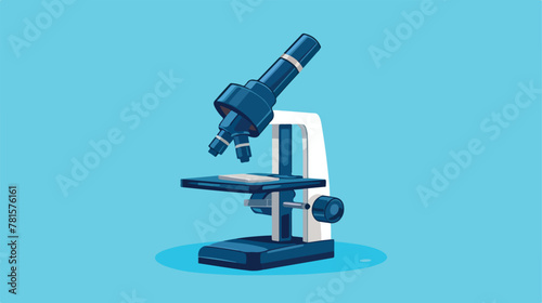 Microscope vector illustration with blue background