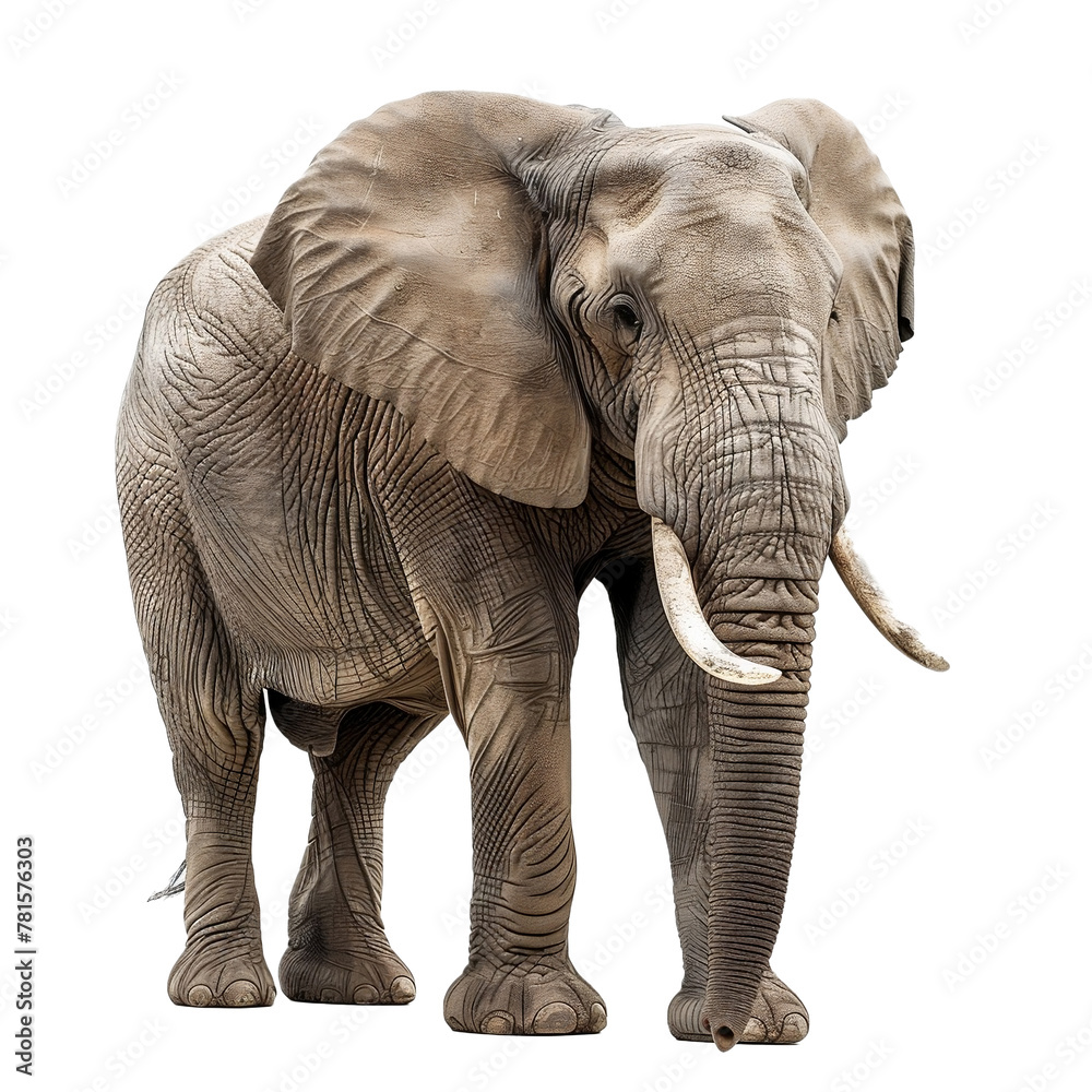 Obraz premium éléphant roi de la jungle, avec ses défenses gris super