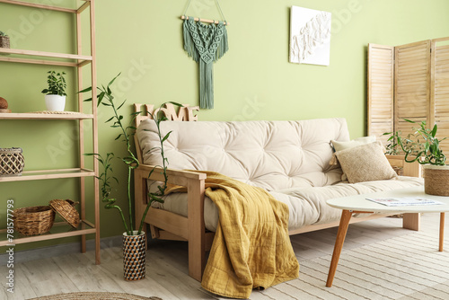 Stylish interior of green l...