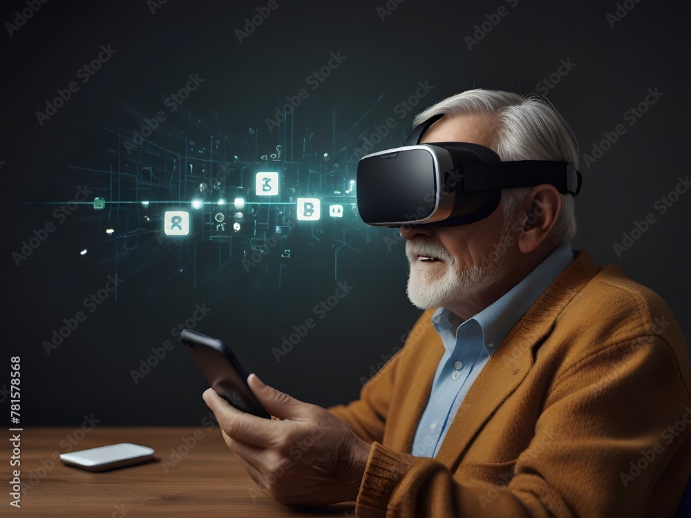 Senior man using new technology Senior man using new technology