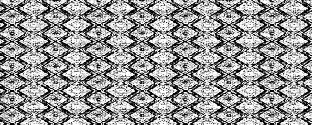 Fototapeta premium Rough texture. Broken plaster wall effect. Grunge worn damask pattern design. Distressed fabric texture. Overlay texture design. Vector illustration. Eps10.